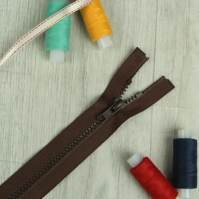 Молния "Трактор" №5, 40см, разъёмная, 1 замок, цвет коричневый