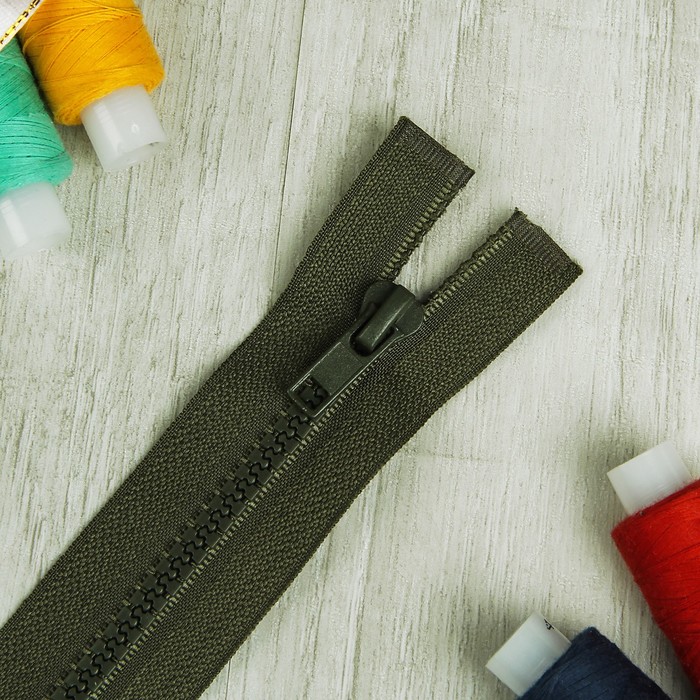 Молния "Трактор" №5, 40см, разъёмная, 1 замок, цвет хаки