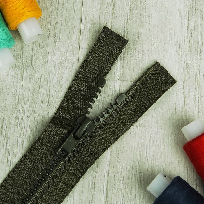 Молния "Трактор" №5, 40см, разъёмная, 1 замок, цвет хаки