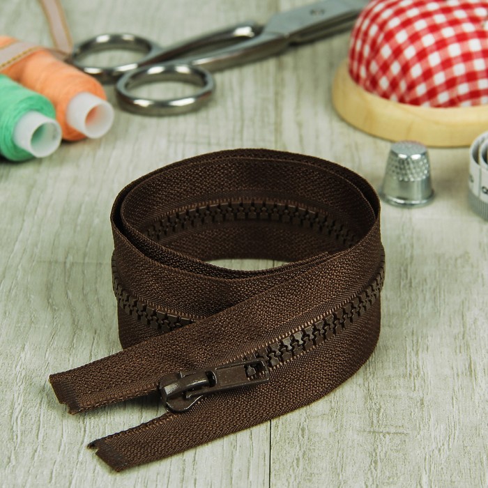 Молния "Трактор" №5, 50см, разъёмная, 1 замок, цвет коричневый