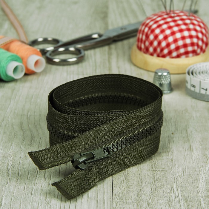 Молния "Трактор" №5, 50см, разъёмная, 1 замок, цвет хаки