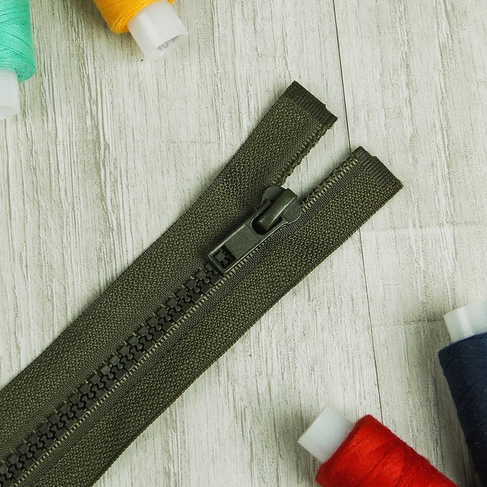 Молния "Трактор" №5, 50см, разъёмная, 1 замок, цвет хаки