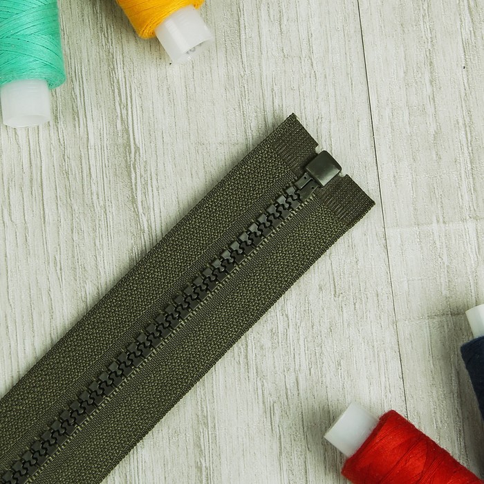 Молния "Трактор" №5, 50см, разъёмная, 1 замок, цвет хаки