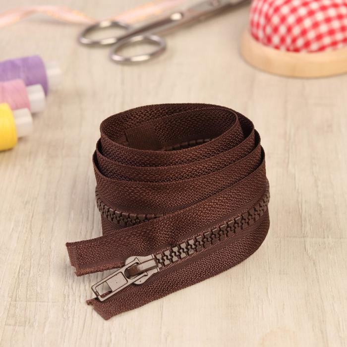 Молния "Трактор" №5, 70см, разъёмная, 1 замок, цвет коричневый