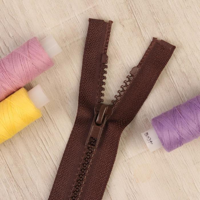 Молния "Трактор" №5, 70см, разъёмная, 1 замок, цвет коричневый