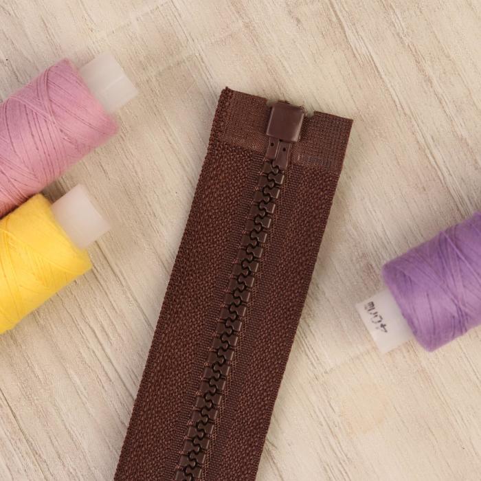 Молния "Трактор" №5, 70см, разъёмная, 1 замок, цвет коричневый