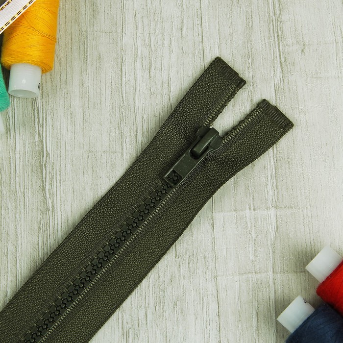 Молния "Трактор" №5, 70см, разъёмная, 1 замок, цвет хаки