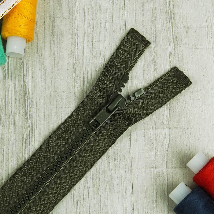 Молния "Трактор" №5, 70см, разъёмная, 1 замок, цвет хаки