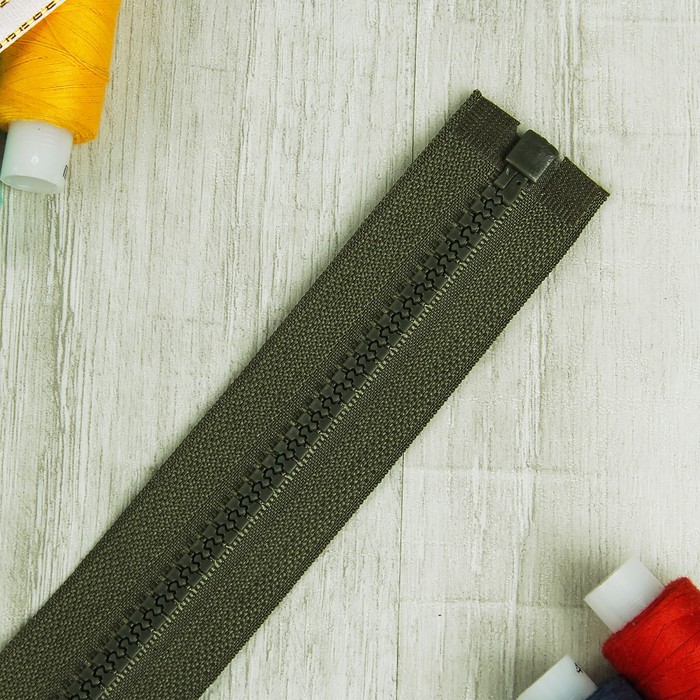 Молния "Трактор" №5, 70см, разъёмная, 1 замок, цвет хаки