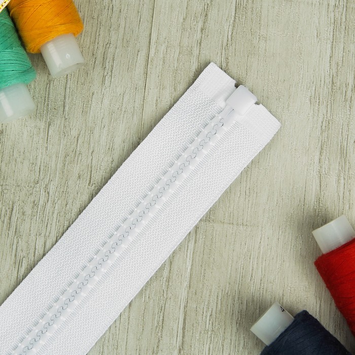 Молния "Трактор" №5, 80см, разъёмная, 1 замок, цвет белый