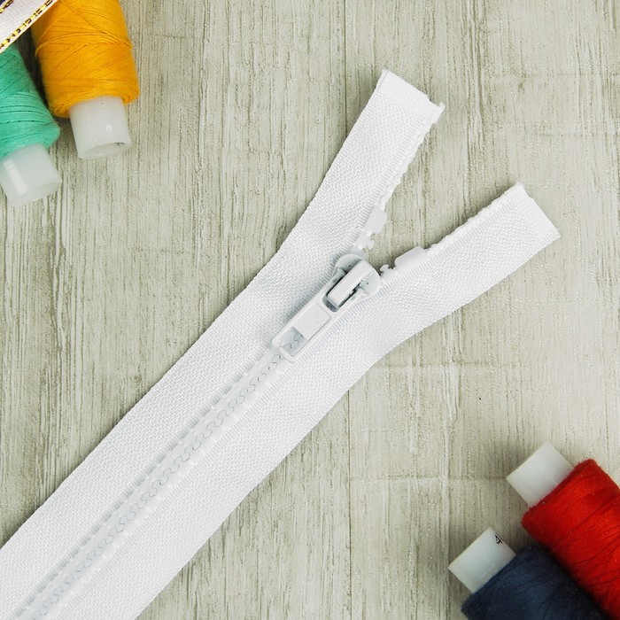 Молния "Трактор" №5, 90см, разъёмная, 1 замок, цвет белый