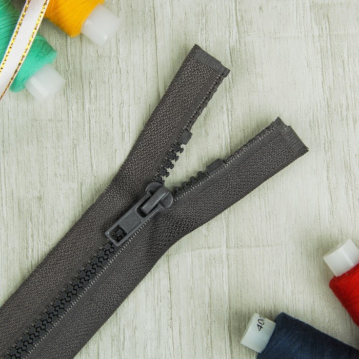 Молния "Трактор" №5, 30см, разъёмная, 1 замок, цвет серый