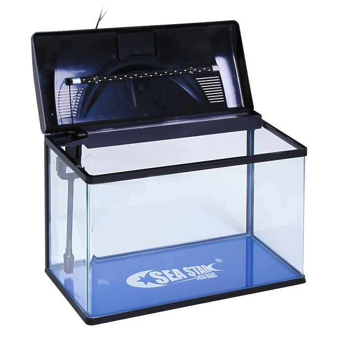 Аквариум SeaStar HX-820F Черный. 150 L. В комплекте: LED-лампа SD-8223-01 12 белых диодов и 4 синих,