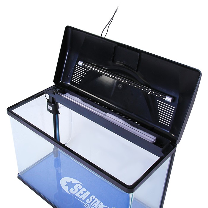 Аквариум SeaStar HX-820F Черный. 150 L. В комплекте: LED-лампа SD-8223-01 12 белых диодов и 4 синих,