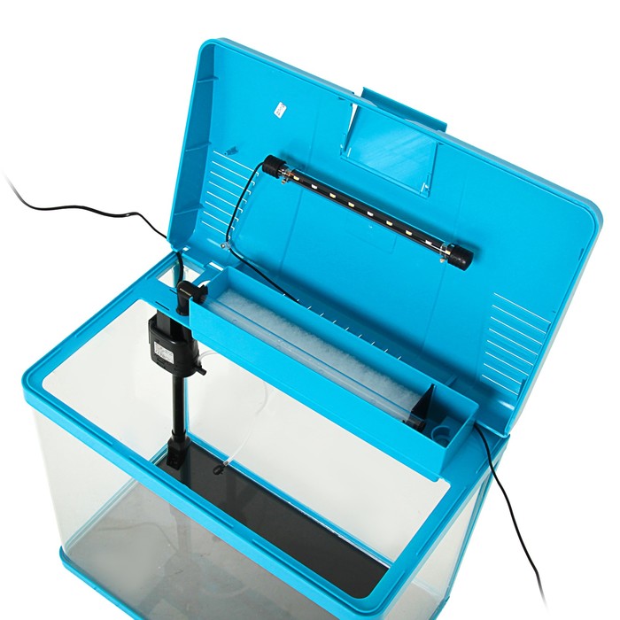 Аквариум SeaStar LS-500F 56 л, голубой (LED-лампа двухцветная, 4 Вт; Фильтр 800 л/ч, 15 Вт) 281334