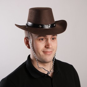 Карнавальная шляпа «Ковбой», 52-54 см, цвет коричневый