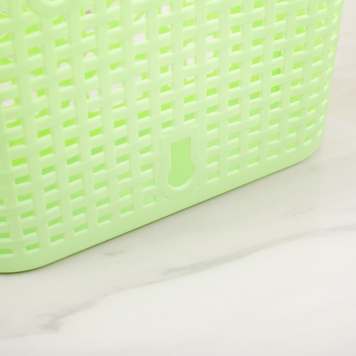 Корзина для хранения с ручками 23х8х18,5 см "Цветы", цвет МИКС