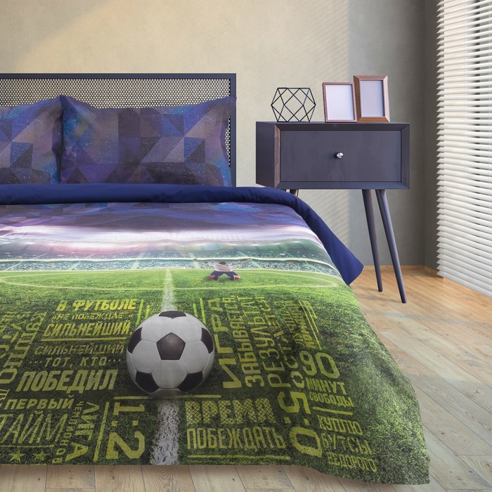 Постельное бельё "Этель" 2 сп Чемпион 175х215 см, 200х220 см,50х70 см - 2 шт, 100% хлопок, поплин