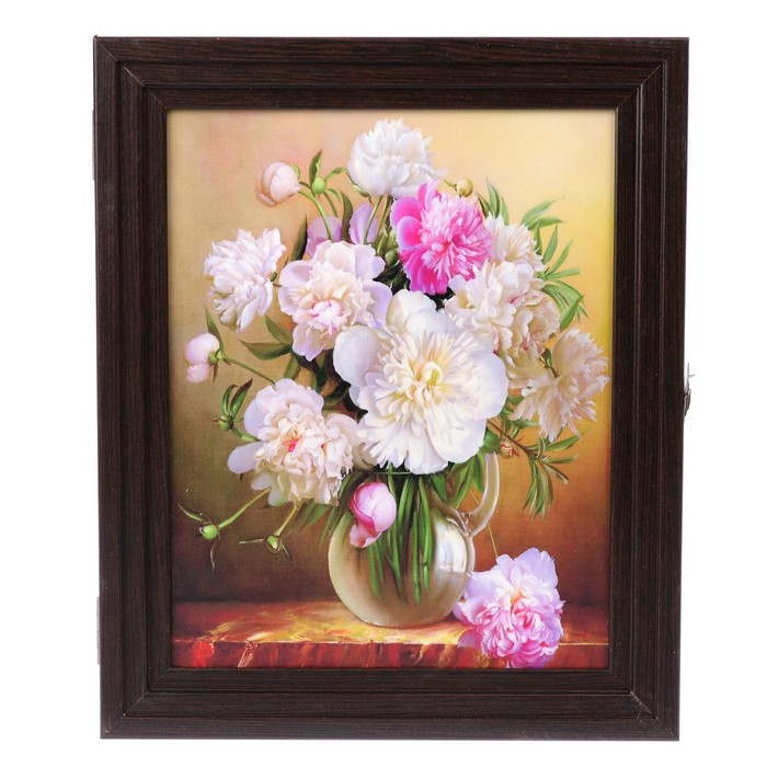 Ключница пирамида "Свежий букет 2" Венге 30х25х5 см