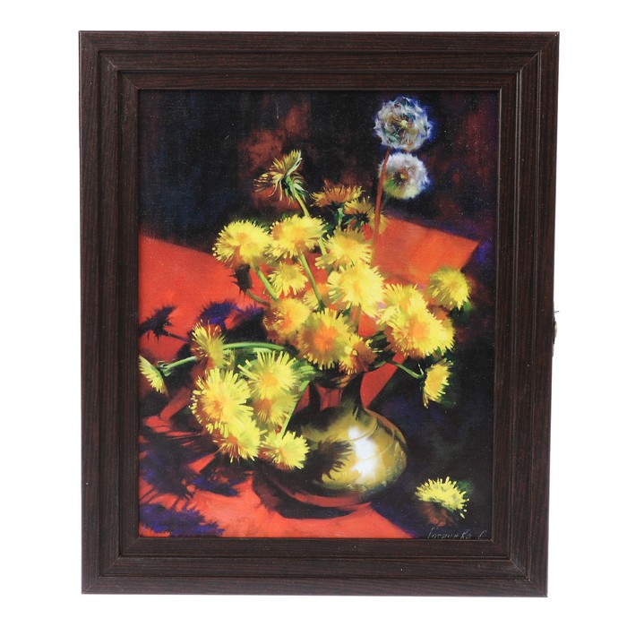 Ключница пирамида "Одуванчики" Венге 30х25х5 см