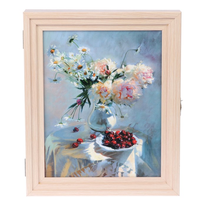 Ключница пирамида "Лето" Выбеленный дуб 30х25х5 см