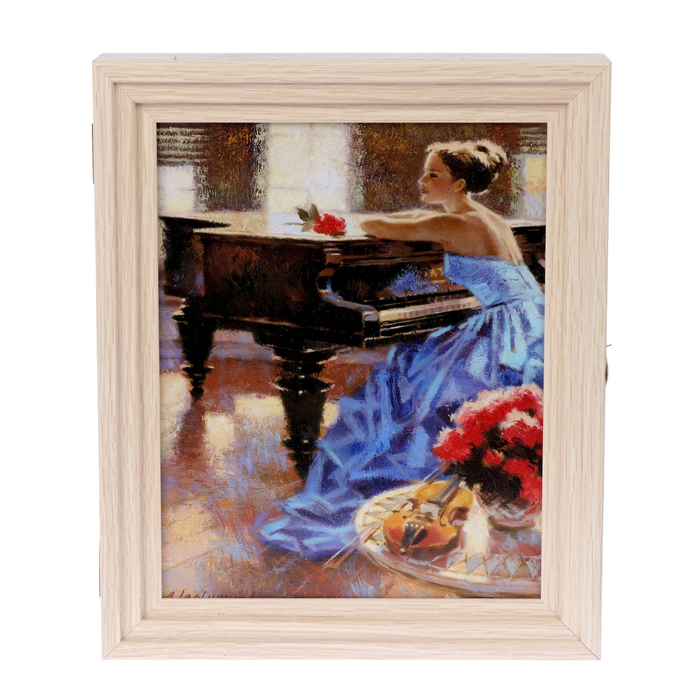 Ключница пирамида "Мелодия утра" Выбеленный дуб 30х25х5 см