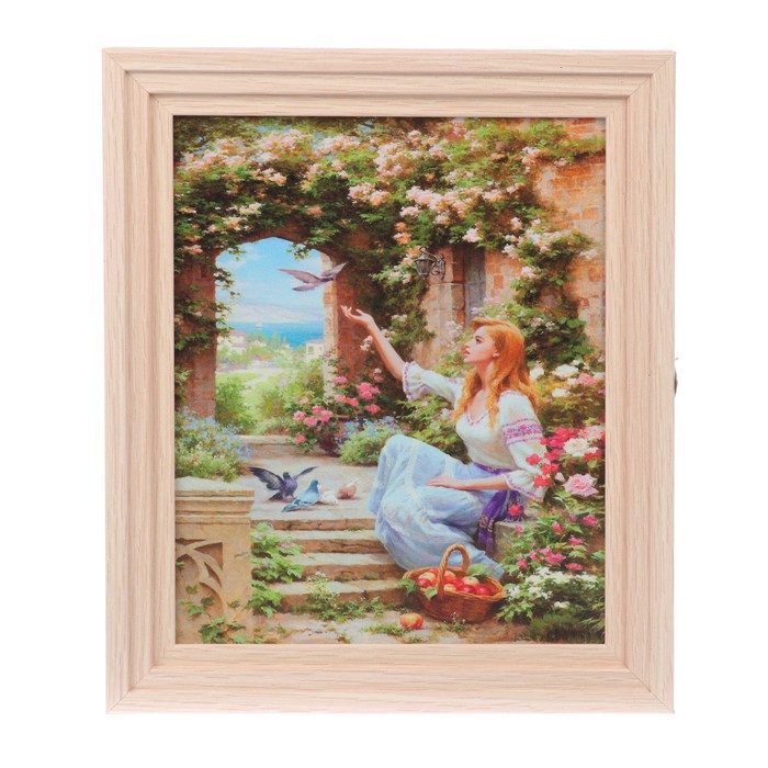 Ключница пирамида "Добрый день" Выбеленный дуб 30х25х5 см