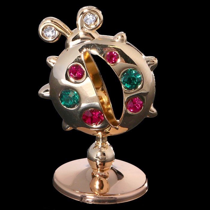 Сувенир «Божья коровка», 2×2,5×4 см, с кристаллами Сваровски