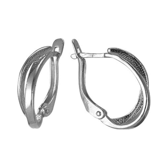 Серьги "Нити", посеребрение