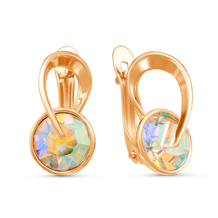 Серьги "Марс", позолота, цвет радужный