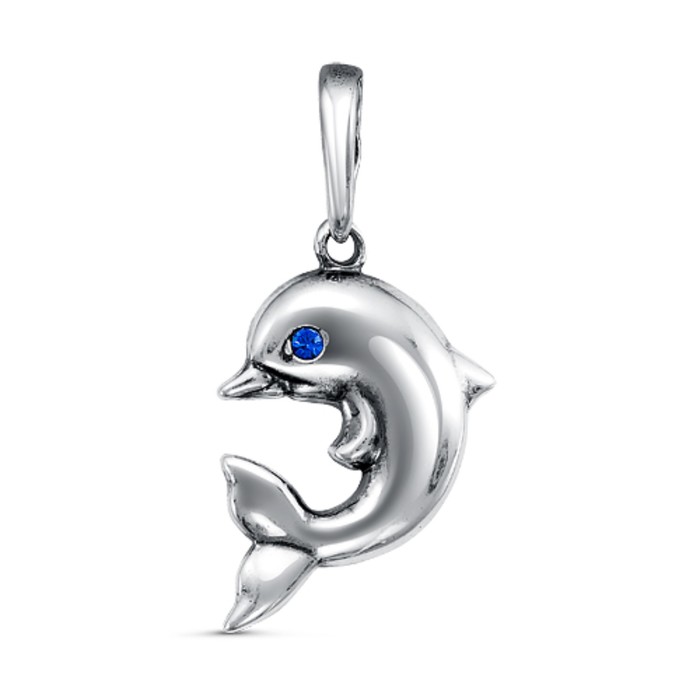 Подвеска "Дельфин", посеребрение