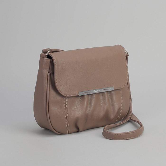 Сумка женская, отдел с перегородкой на молнии, наружный карман, регулируемый ремень, цвет бежевый