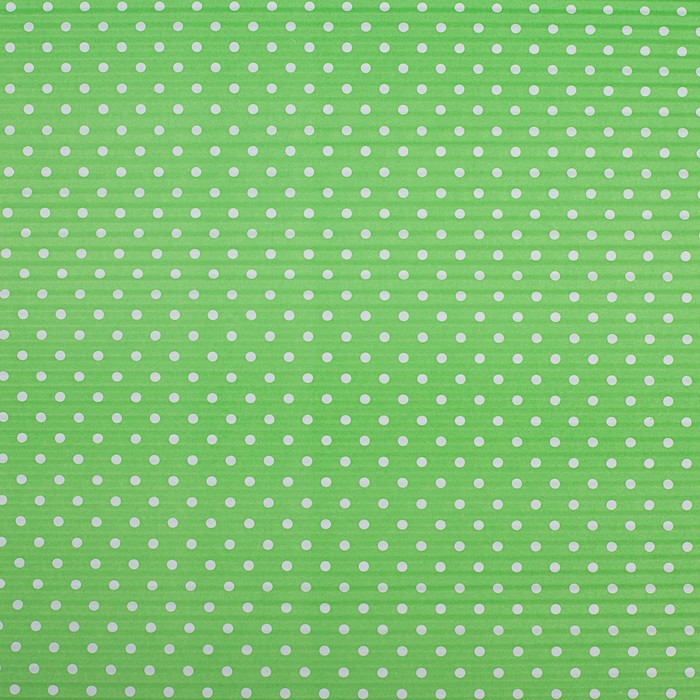 Бумага гофрированная "Белый горох", зелёный, 50 х 70 см