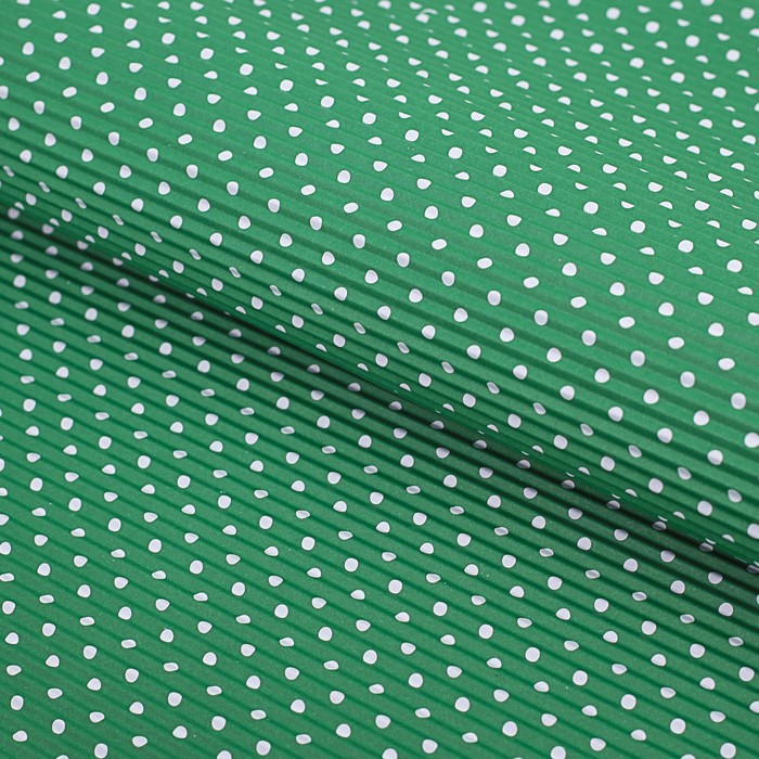 Бумага гофрированная "Горох на тёмно-зелёном", 50 см х 70 см