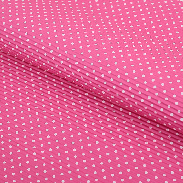 Бумага гофрированная "Горох на светло-малиновом", 50 см х 70 см