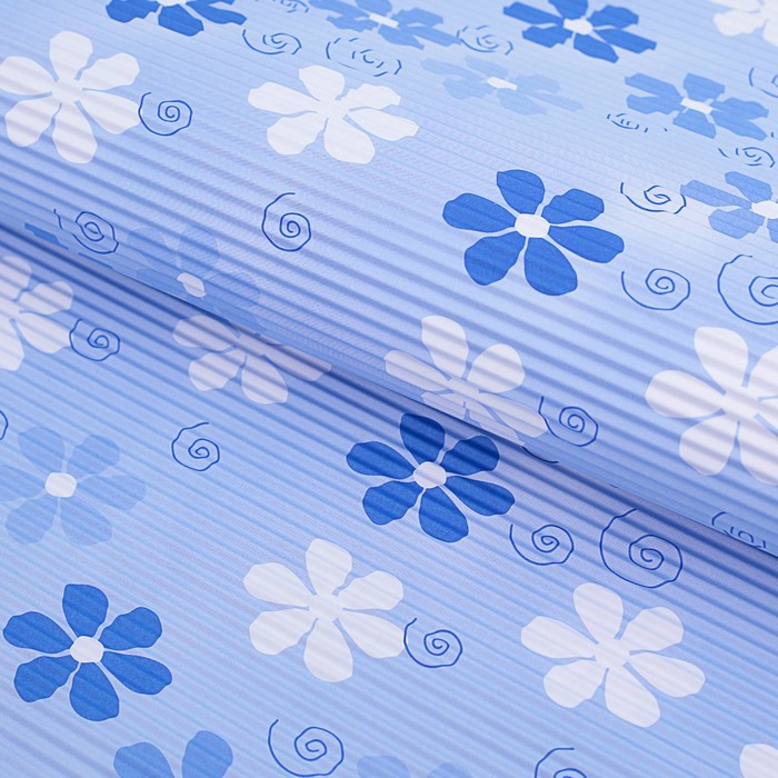 Бумага гофрированная "Ромашки на голубом", 50 х 70 см