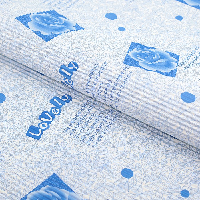 Бумага гофрированная "Цветы любви", голубой, 50 х 70 см