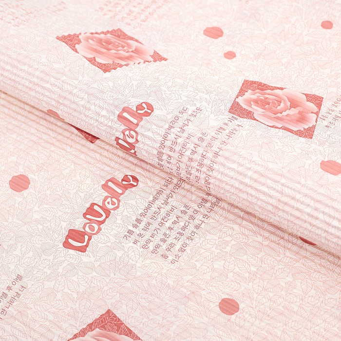 Бумага гофрированная, "Цветы любви", нежно-розовый, 50 х 70 см