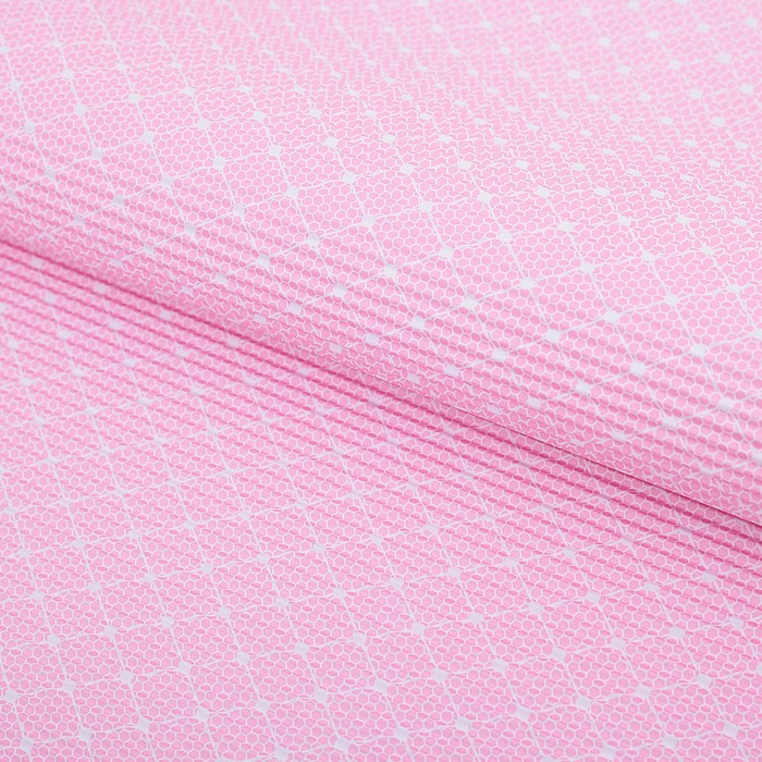 Бумага гофрированная "Соты", розовый, 50 х 70 см