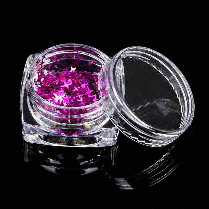 Пайетки "Звёзды" для декора ногтей, 3гр, цвет фиолетовый