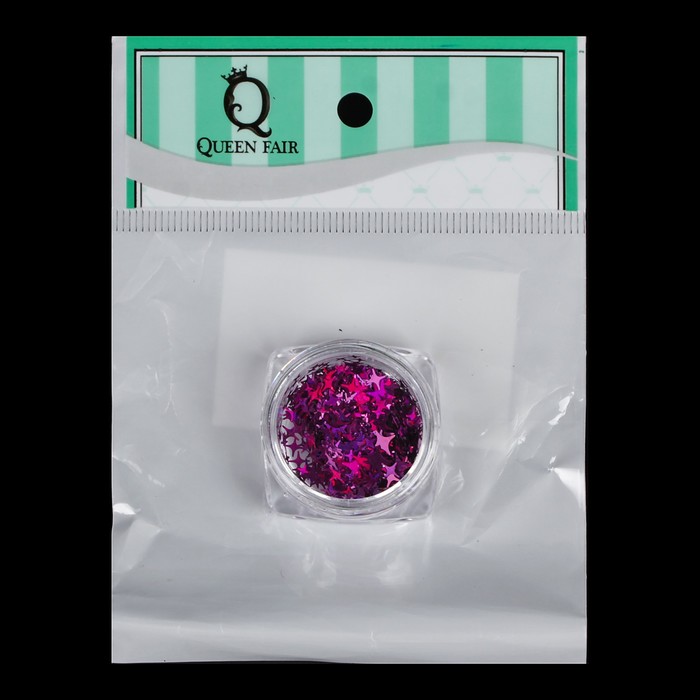 Пайетки "Звёзды" для декора ногтей, 3гр, цвет фиолетовый