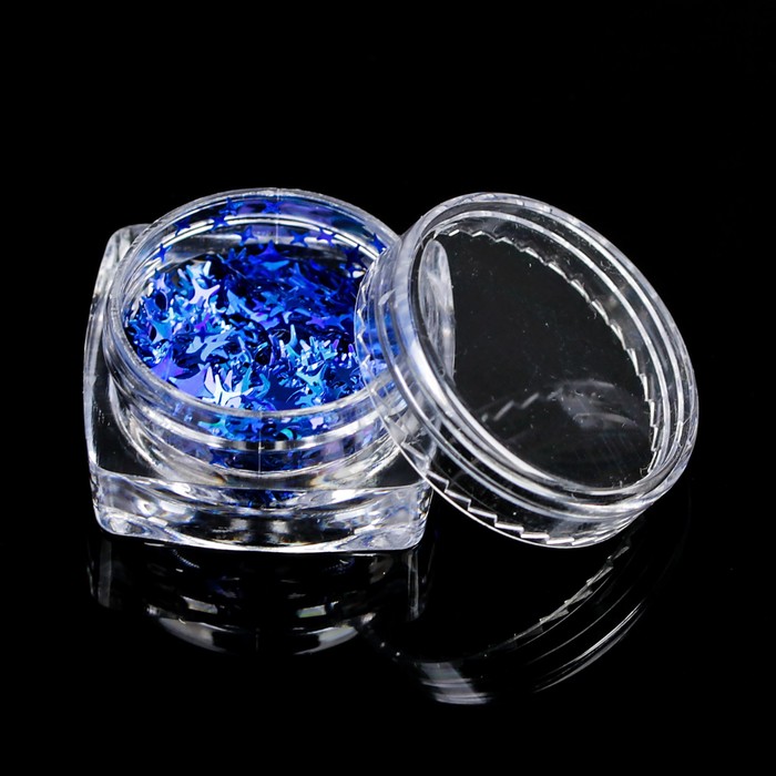 Пайетки "Звёзды" для декора ногтей, 3гр, цвет синий