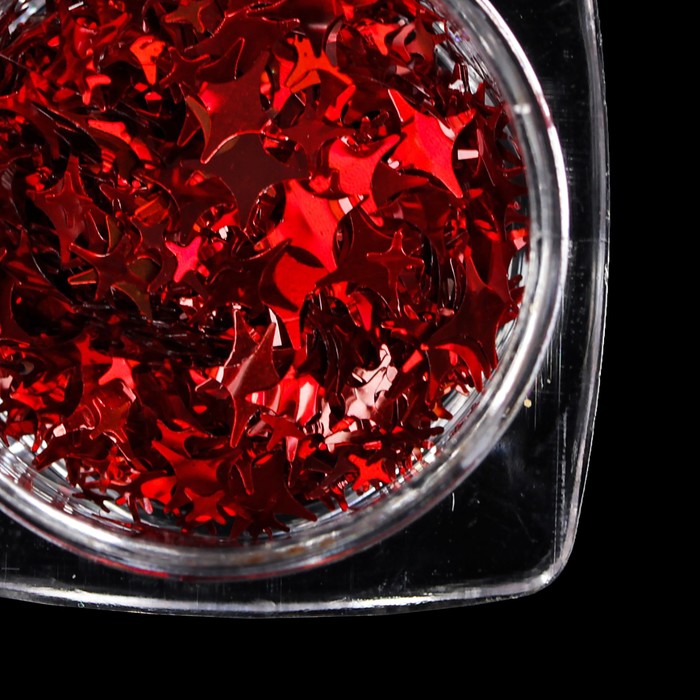 Пайетки "Звёзды" для декора ногтей, 3гр, цвет красный