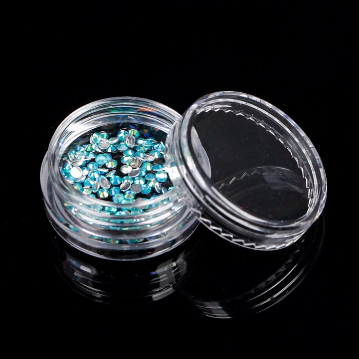 Стразы для декора ногтей, 2мм, 3гр, цвет голубая голография