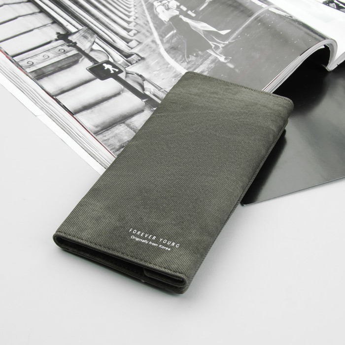 Кошелёк женский, 4 отдела, для карт, для монет на магните, наружный карман, цвет оливковый