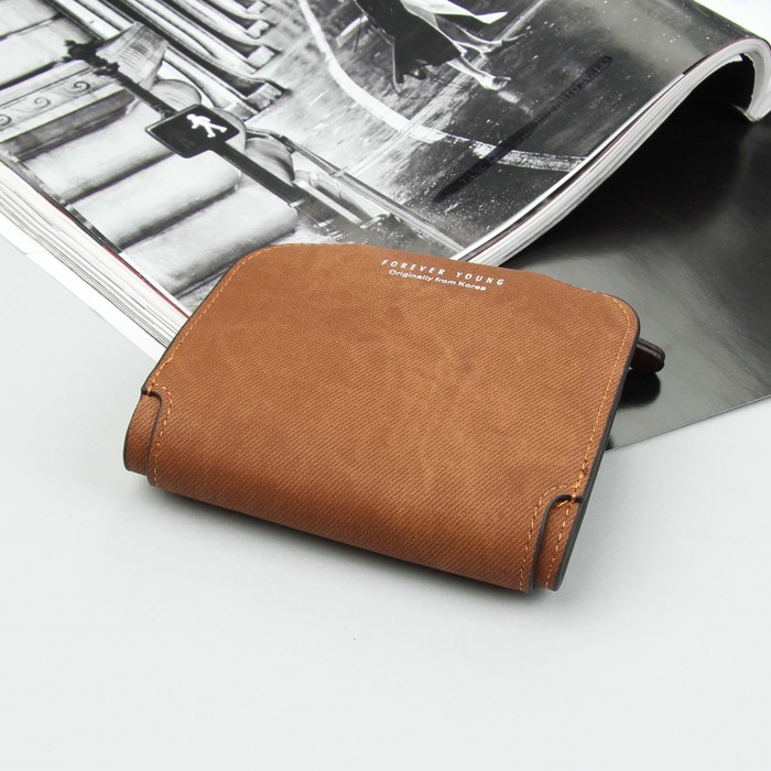 Кошелёк женский, отдел, для карт, для монет, на кнопке, цвет коричневый