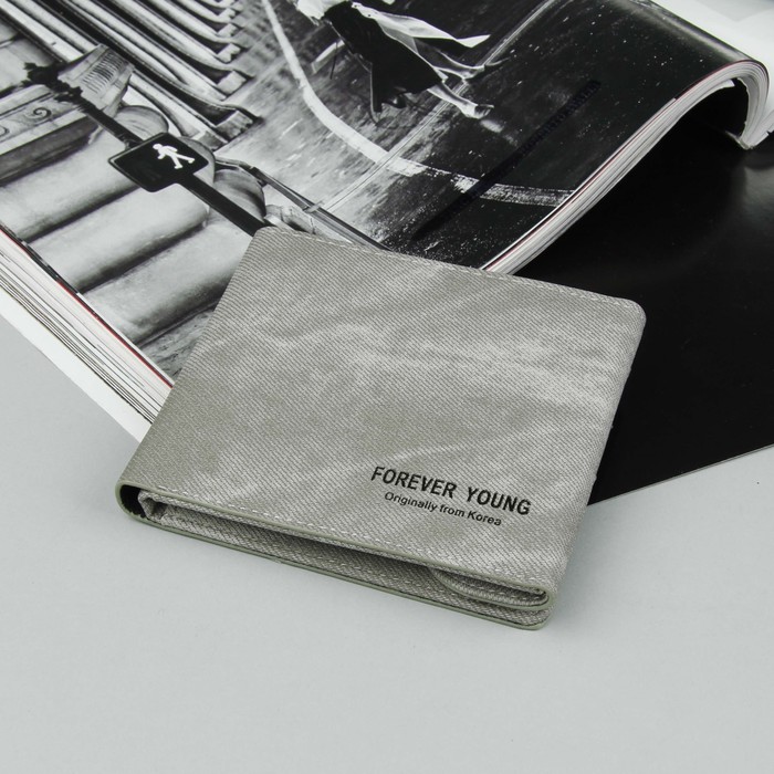 Кошелёк женский, 2 отдела, для карт, на магните, наружный карман, цвет серый