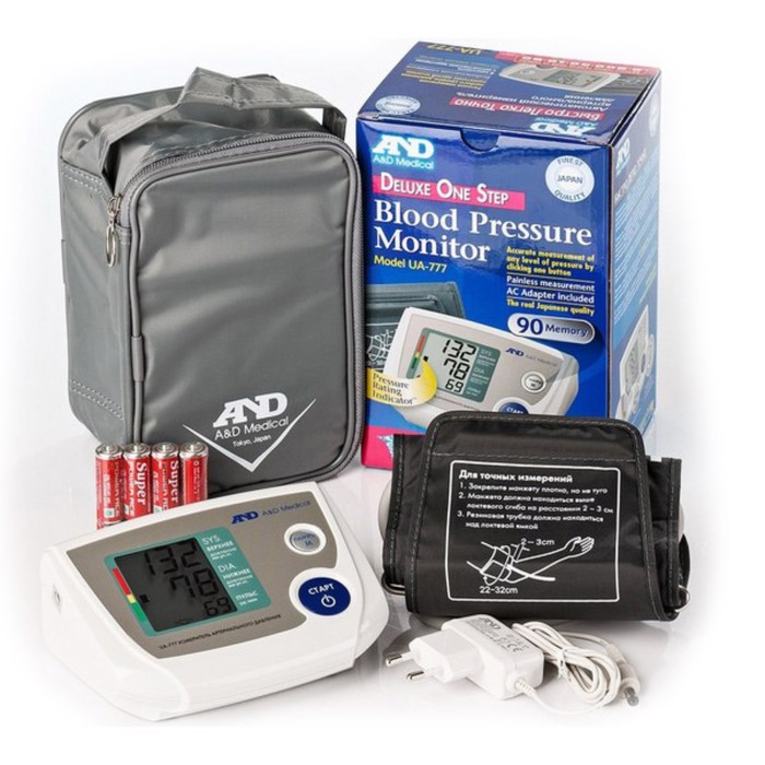 Тонометр автомат A&D UA-777AC, от батареек 4хАА, размер манжеты 22-32 см