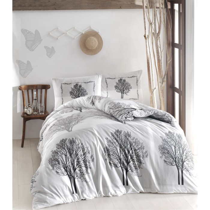 КПБ 1,5 сп Tree, 160х240 см, 160х220 см, 50х70 см-1 шт., серый