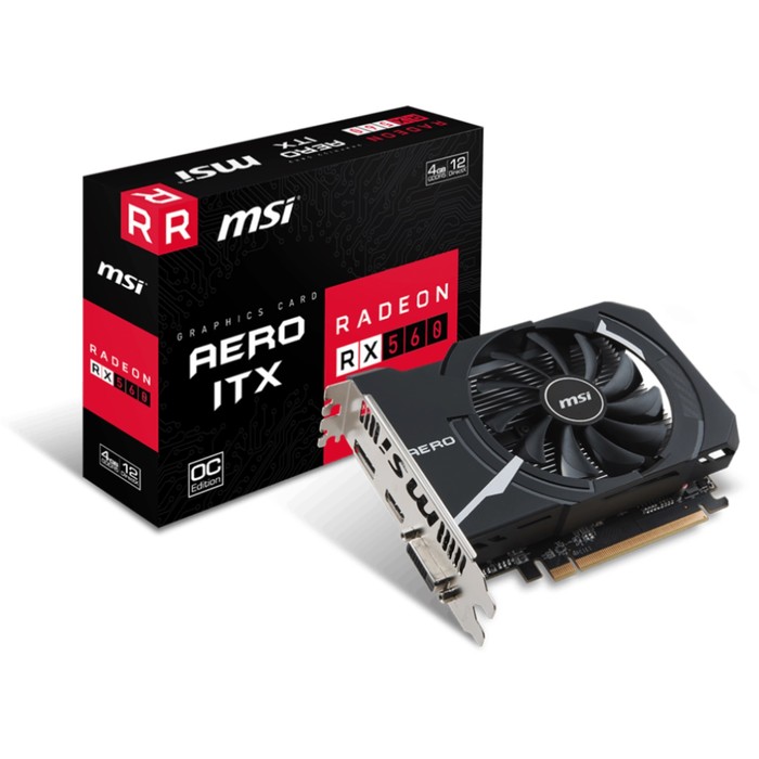 Видеокарта MSI AMD Radeon RX 560 AERO ITX OC 4G,128bit,GDDR5,1196/7000,DVI,HDMI,DP
